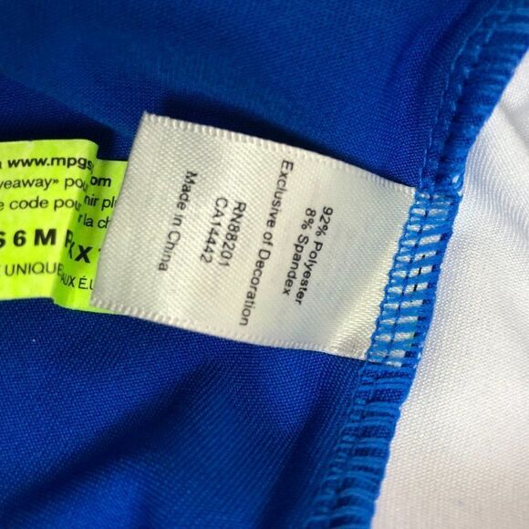 MPG Royal Blue warm Up Top 3/4 Zip Thumb Holes Size L. WW - Picture 5 of 7